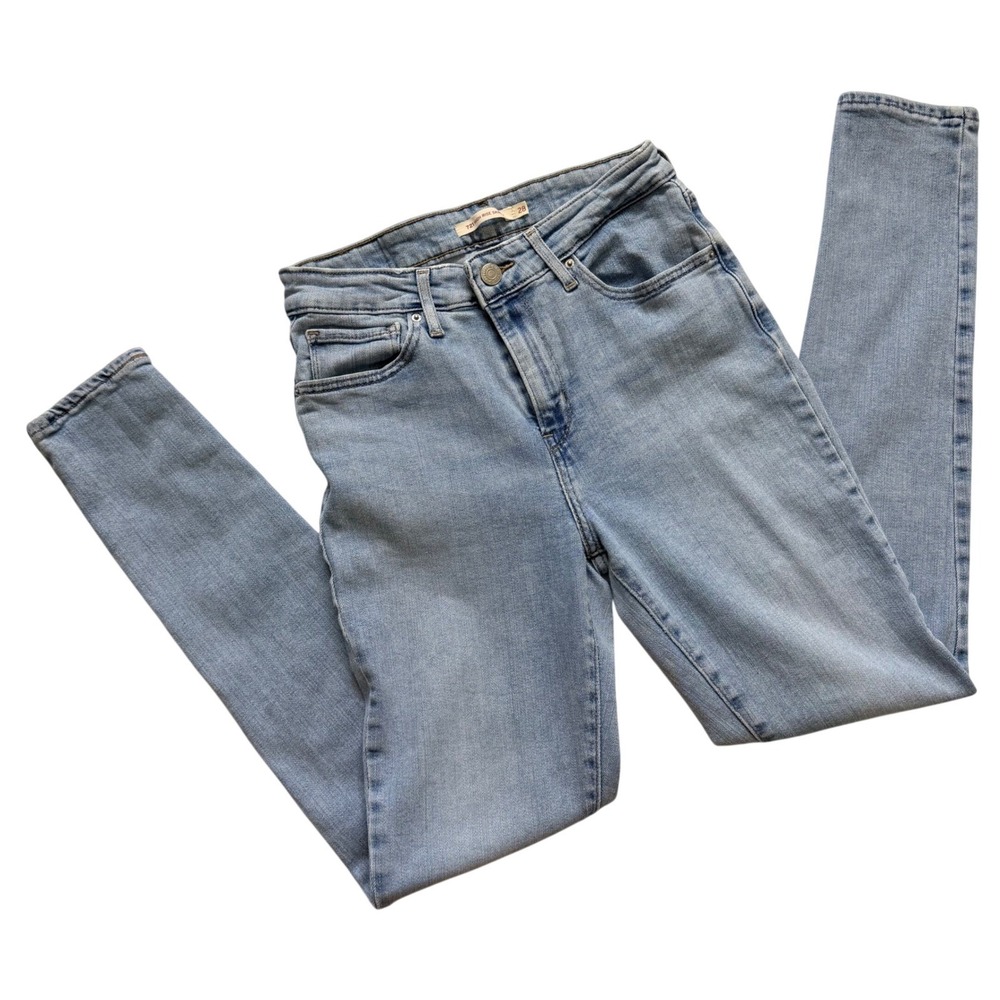Levis 721 High Rise Skinny Jeans‎ Light Wash Blue Denim 28x30 Stretchy